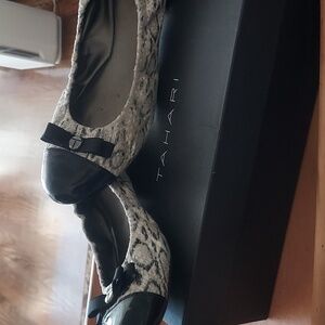 Snake skin print ballet flats